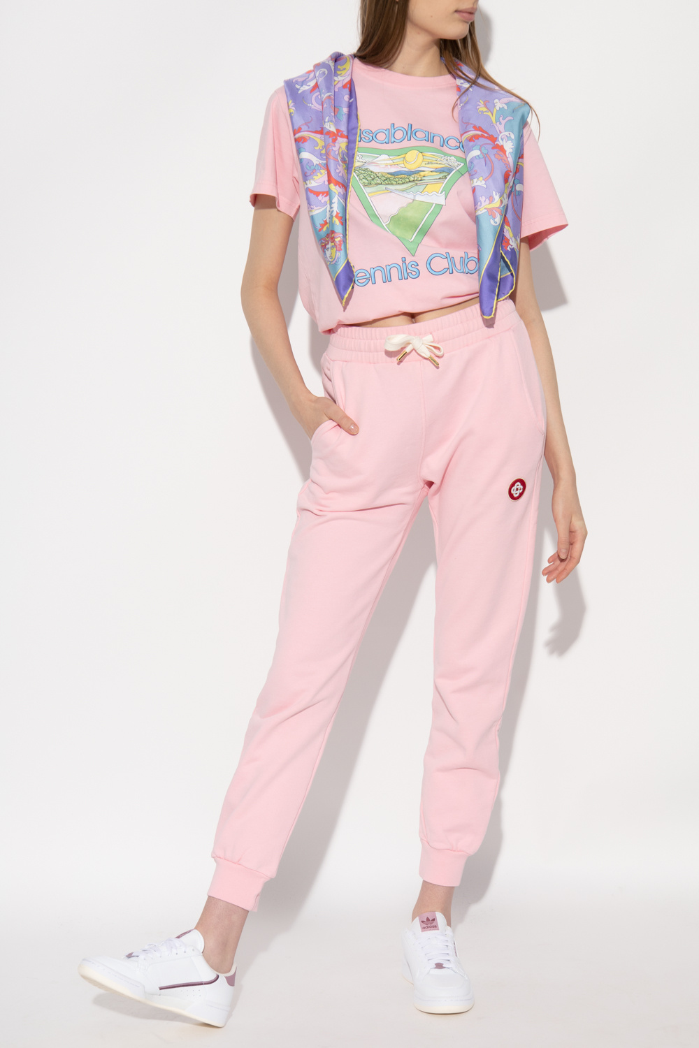 Tシャツ・カットソー CASABLANCA Women Tops WPF25JTS02002 TENNISCLUBICON PINK Buy Casablanca Tennis Club Icon T-Shirt 'Pink' - MS22 JTS